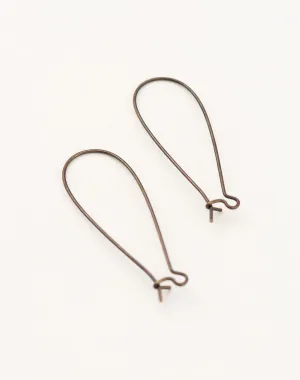 Long Arched Ear Wire, 45x17mm, (2pcs)