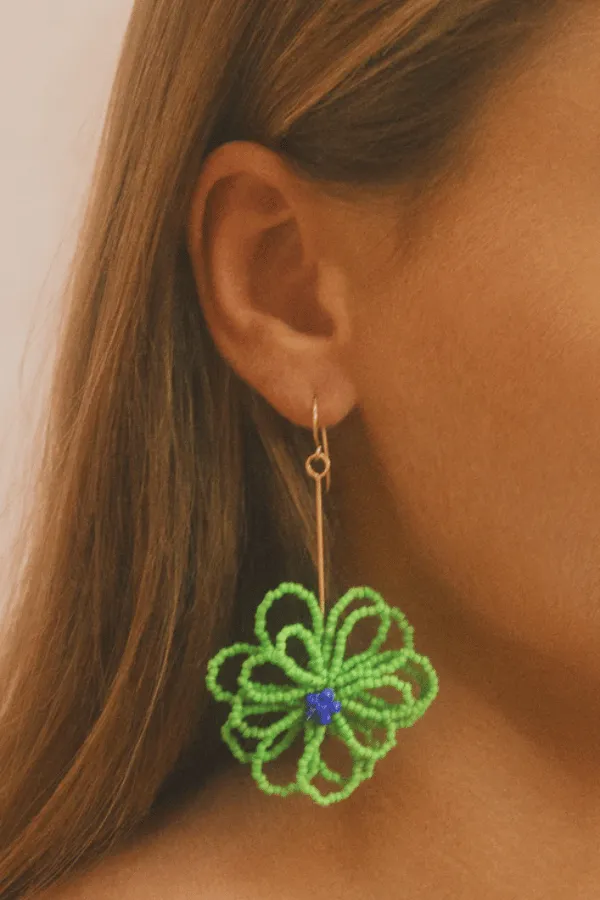 Loula Flower Earring Emerald