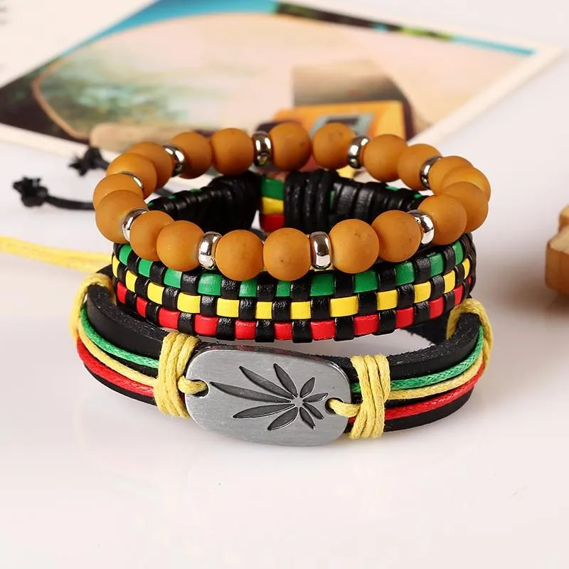 Luxury 420 Rasta Stacked Bracelet