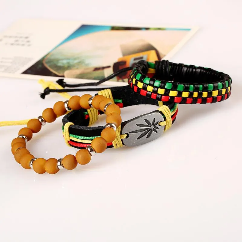 Luxury 420 Rasta Stacked Bracelet