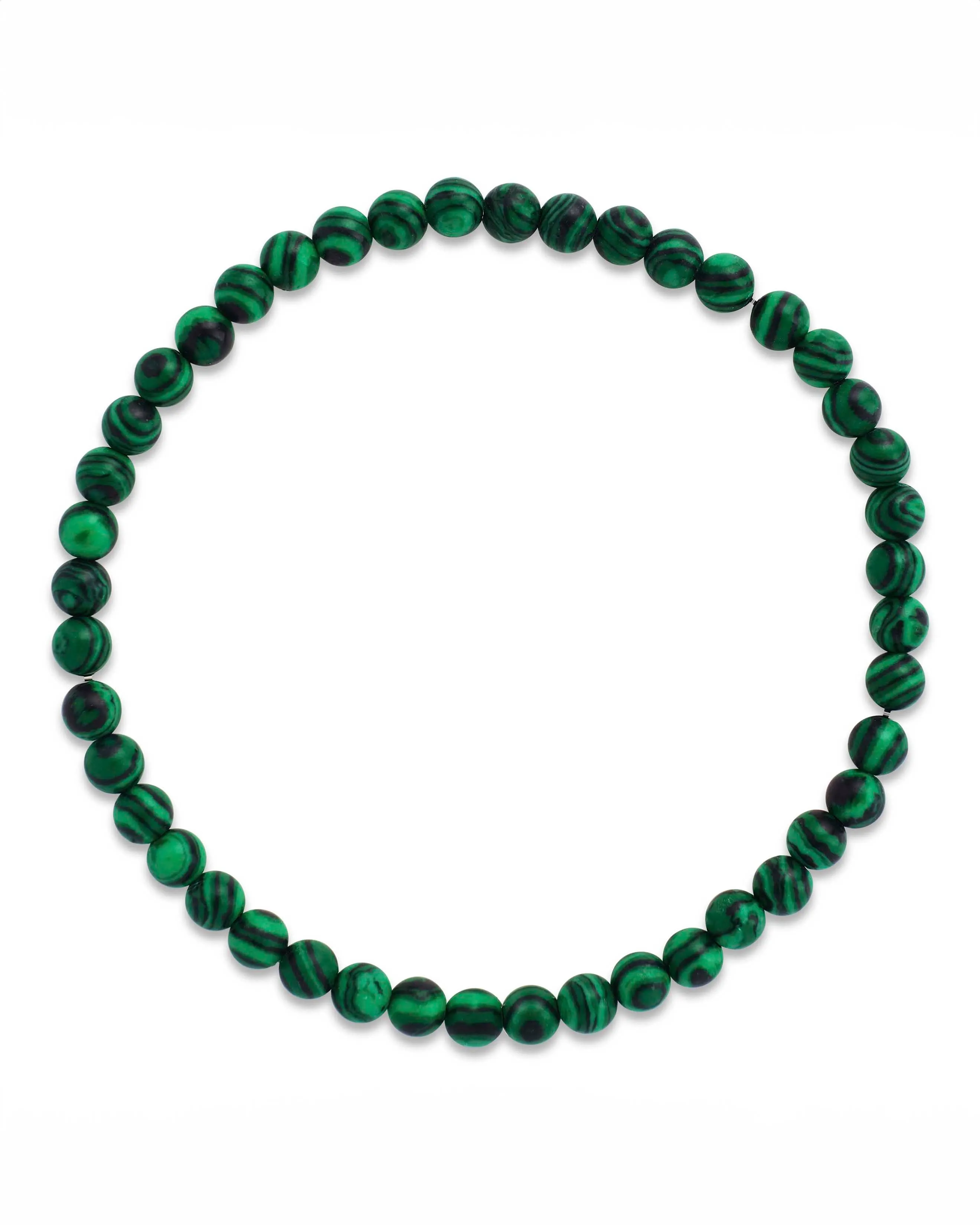 Malachite Beaded Stretch Bracelet