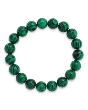 Malachite Beaded Stretch Bracelet