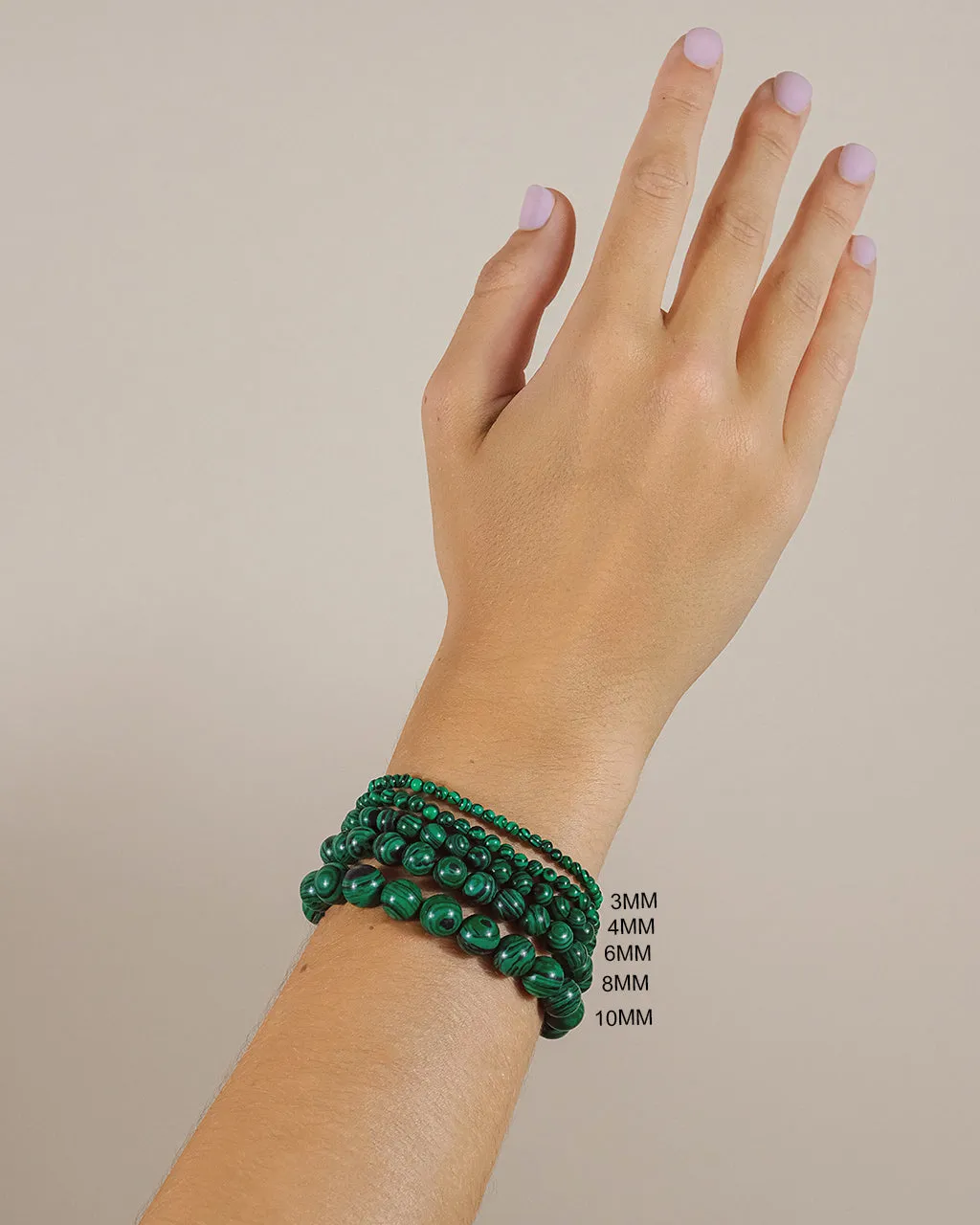 Malachite Beaded Stretch Bracelet