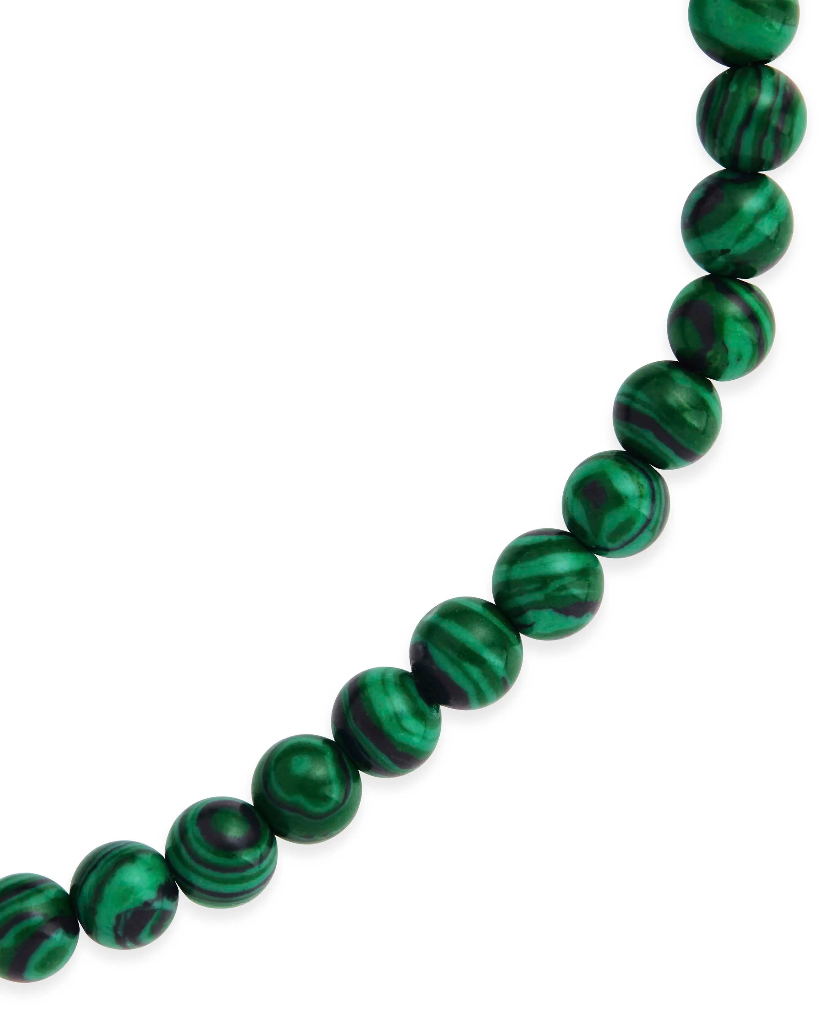 Malachite Beaded Stretch Bracelet