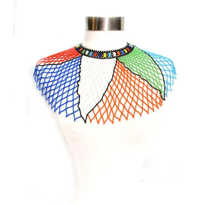 Malikia Long Beaded Bib Necklace 09