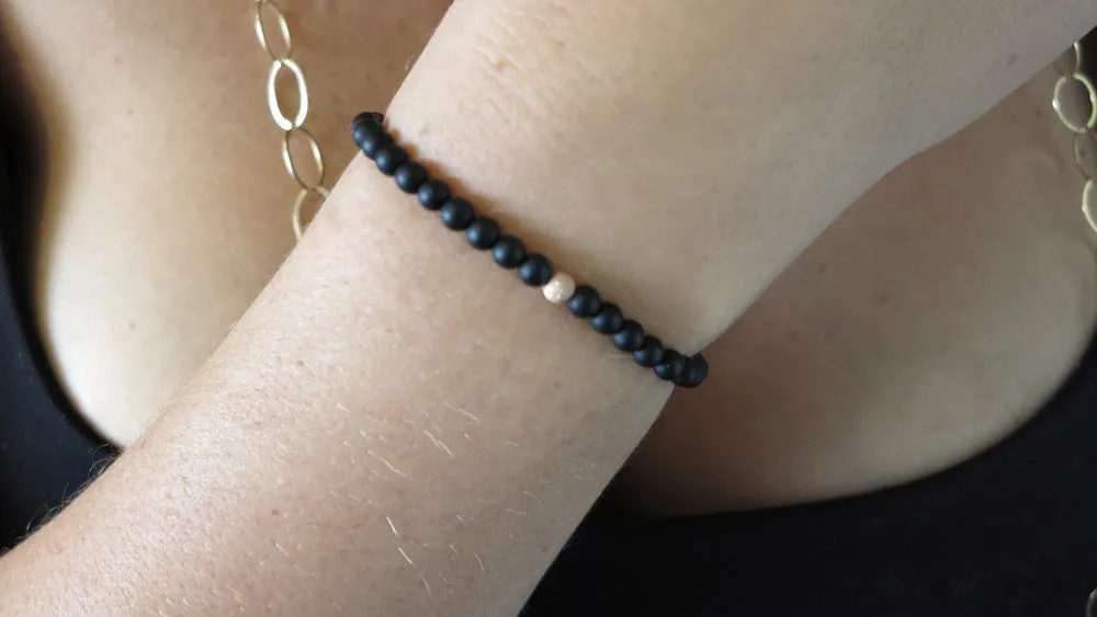 Matte Black Onyx Beaded Bracelets