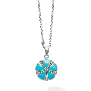 Maya Turquoise Flower Pendant Necklace