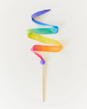 Mini Rainbow Streamers - Silk & Wood Play Wand