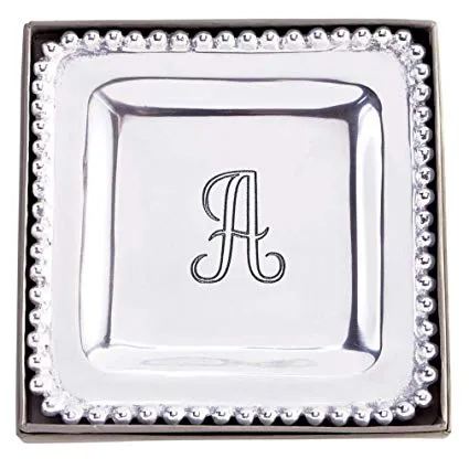 Monogrammed Metal Trinket Tray