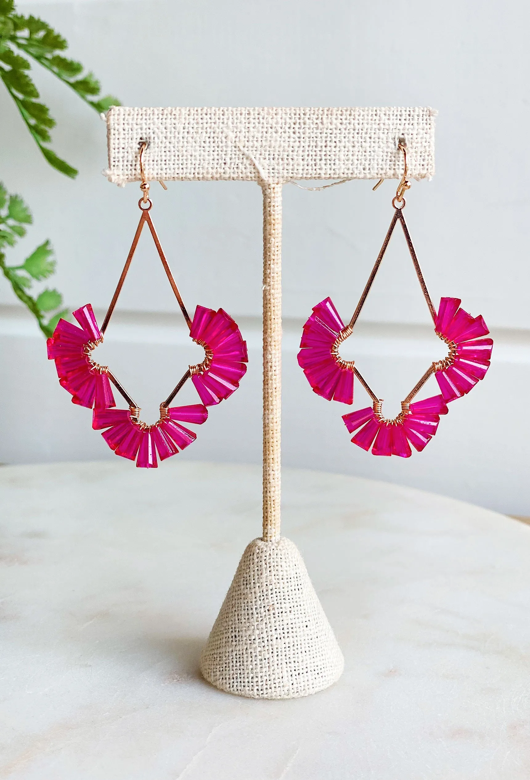 One Thing Earrings in Fuchsia