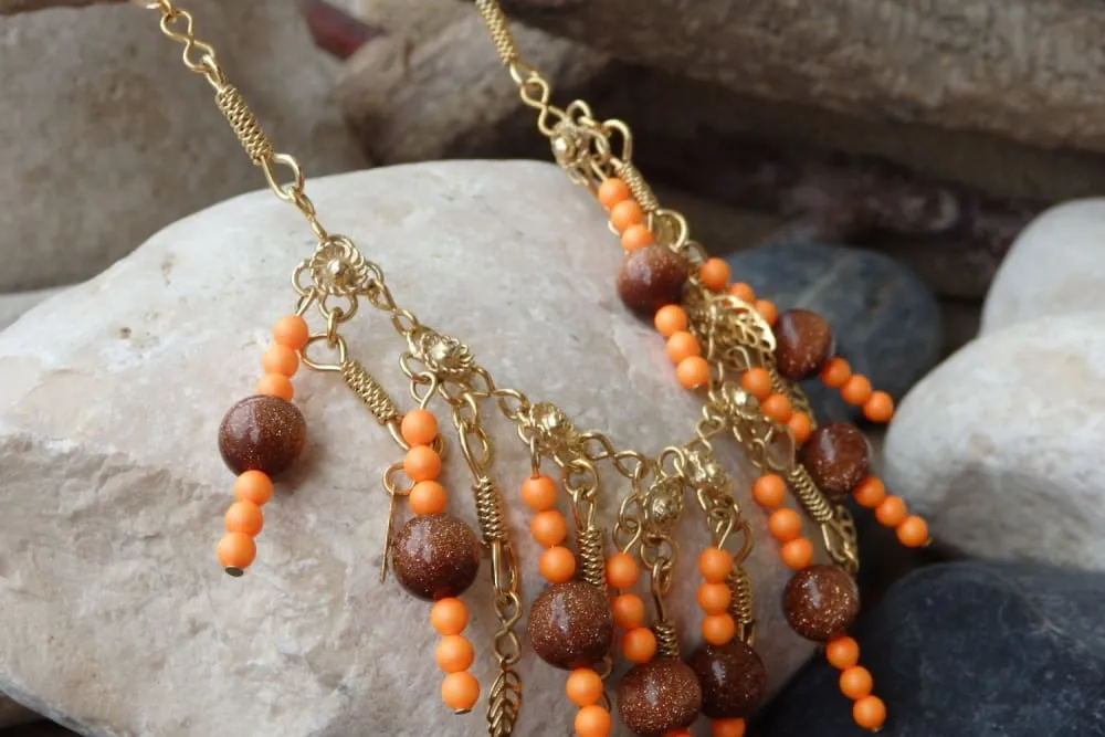 Orange Brown Necklace