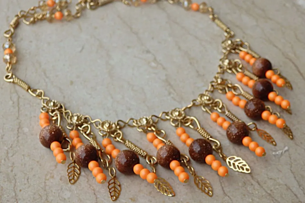 Orange Brown Necklace