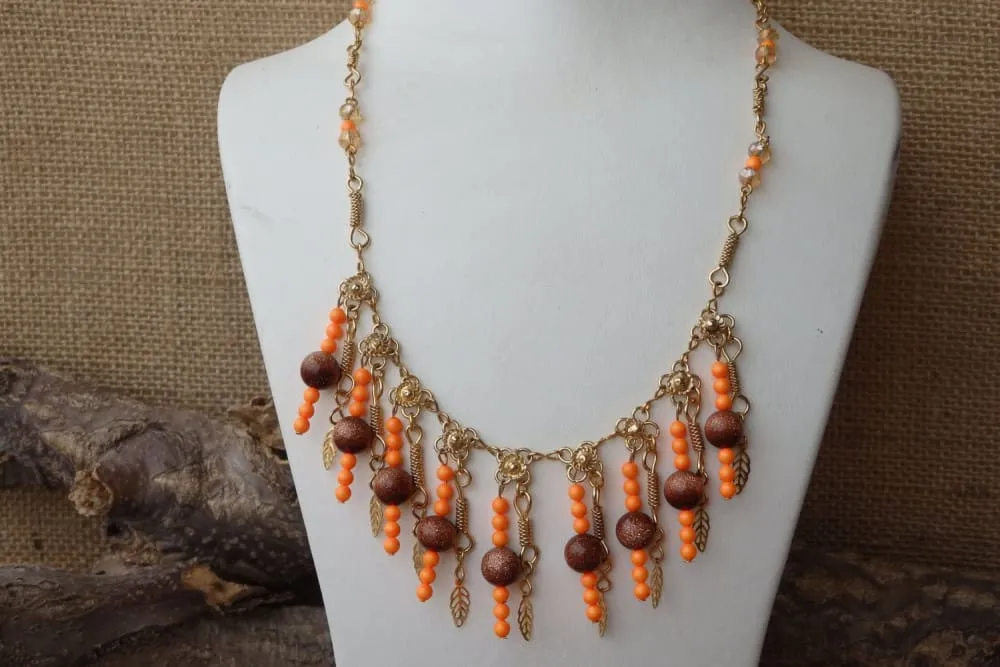 Orange Brown Necklace