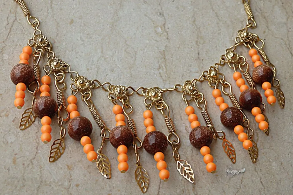 Orange Brown Necklace