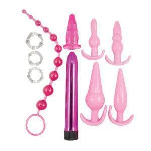 Pink Elite Collection Vibrating Anal Play 10 Pc Kit