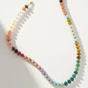 Rainbow Stone Necklace - Muted Colors