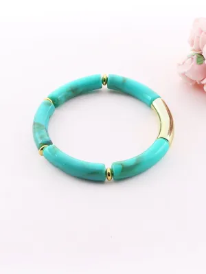 Turquoise Pattern Acrylic Beaded Bracelet Women Bracelet Stackable Bracelet