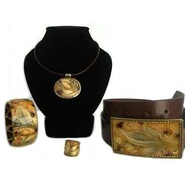 Unique Necklace Bracelet Belt & Ring Set