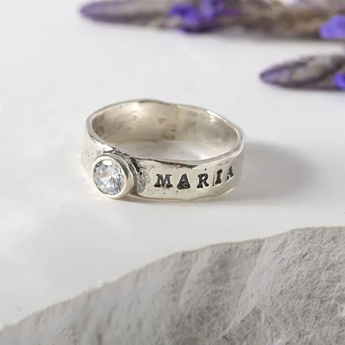 Unique sterling silver rings. Custom Personalized name rings. Bluenoemi jewelry