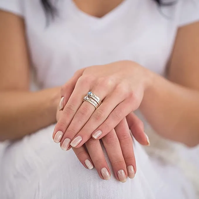 Unique sterling silver rings. Custom Personalized name rings. Bluenoemi jewelry