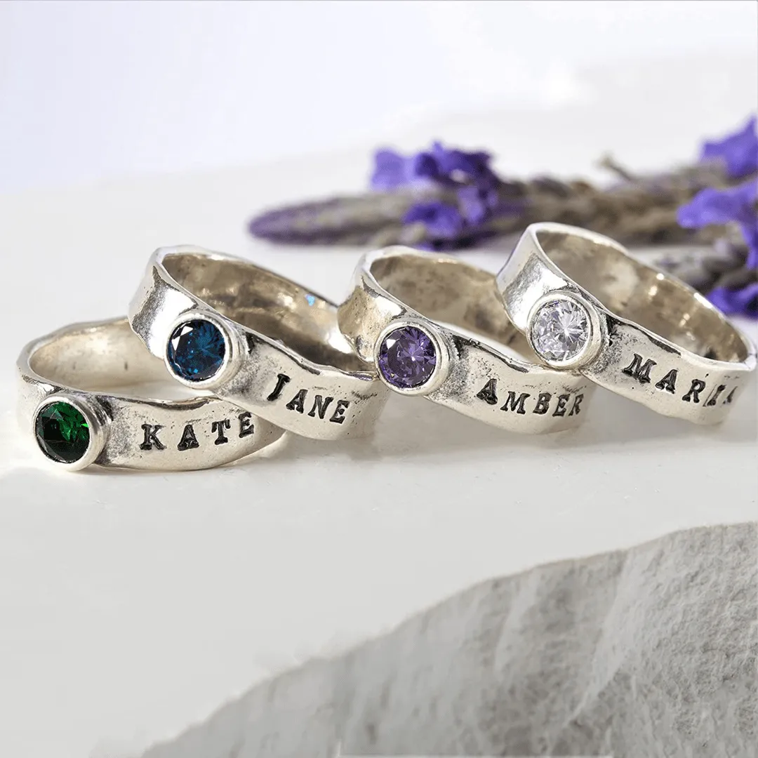 Unique sterling silver rings. Custom Personalized name rings. Bluenoemi jewelry