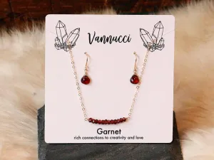 Vannucci Gold Garnet Bar Set