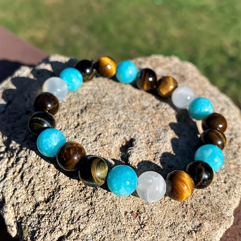 Versatile Tiger Eye Stone Unisex Beaded Bracelet