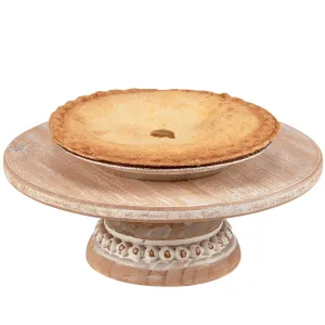 Whitewashed Pedestal Tray